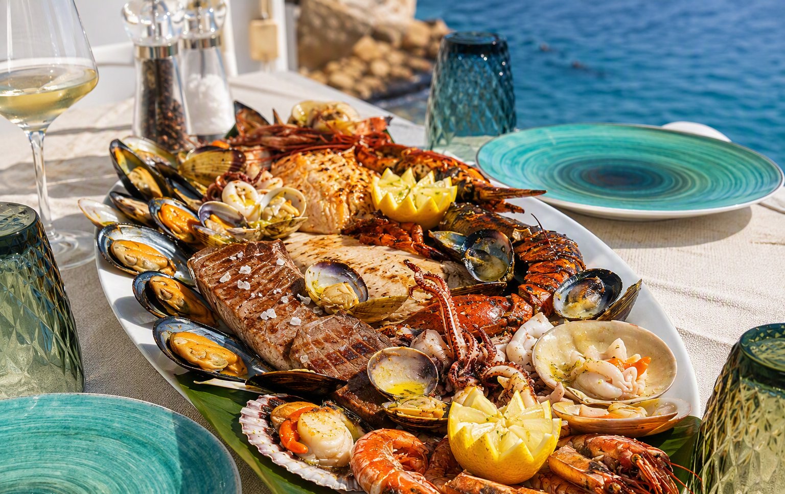 Parrillada de pescado y marisco